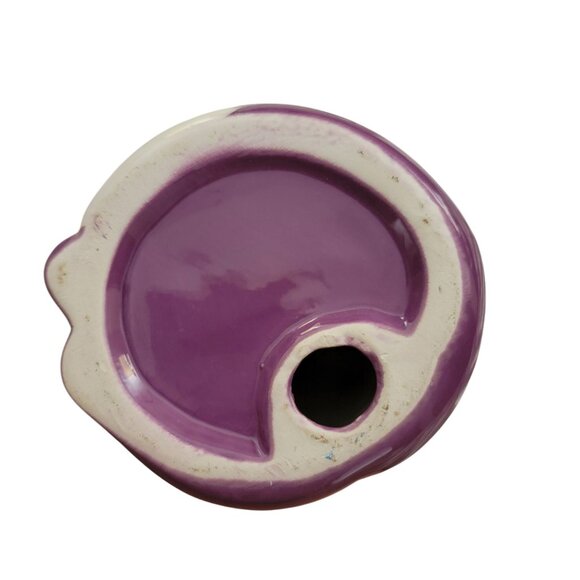 Purple & White Ceramic Fox Figurine For Home Decor - Picture 5 of 5